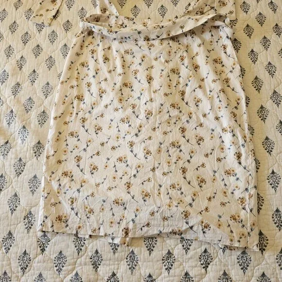 Antonio Melani Floral Cotton Wrap Skirt 10 Garden Party Tea Length Coquette - Picture 13 of 15